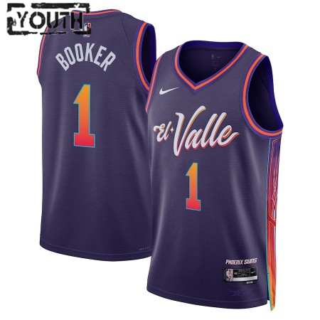 NBA Børn Trøje Phoenix Suns Devin Booker 2023-24 Nike City Edition Lilla Swingman NBA Børn Trøje Phoenix Suns Devin Booker 2023-24 Nike City Edition Lilla Swingman